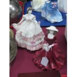 Coalport Figurines - 'Winter' 20cm high and 'Olivia' 1997. (2)