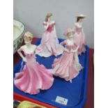 Coalport Figurines - 'Especially For You', 19.5cm high, 'Sweet Harmony', 'Good Luck' and 'Sarah -