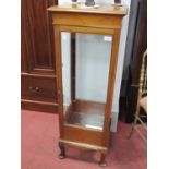 Edwardian Inlaid Mahogany Display Cabinet, with concave sided lozenges to the lower panels, 40cm