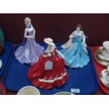 Coalport Classical Elegance Figurines - 'Rebecca' 22cm high, 'Anniversary Wishes' and 'Birthday