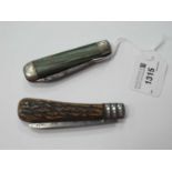 C. Johnson of Sheffield Horn Handled Pocket Knife, 17cm open. Richards of Sheffield example (2).