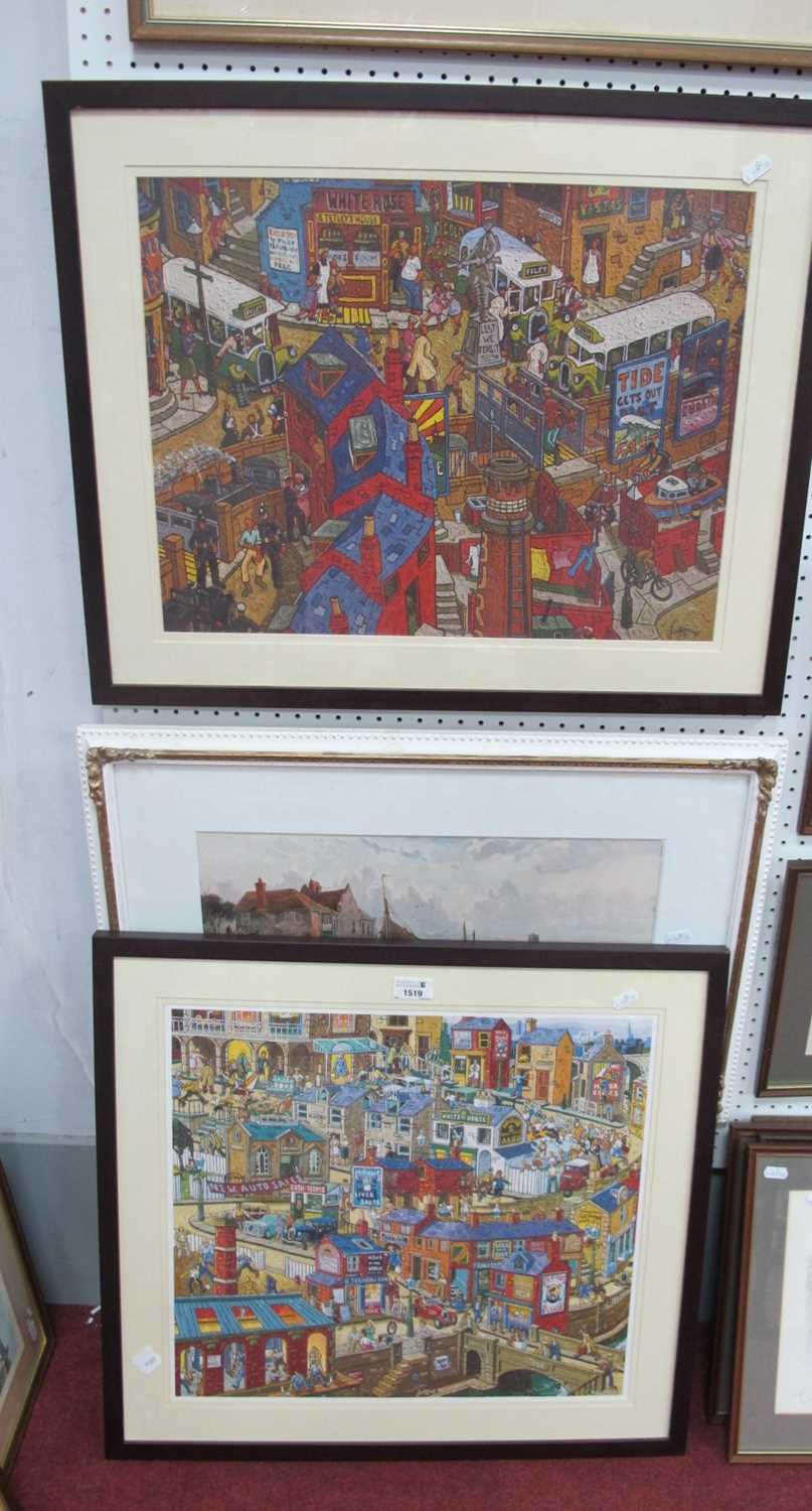 Joe Scarborough Coloured Prints, Sheffield Scenes, 38 x 49 and 42.5 x 47cm. Stuart Lloyd 'South