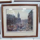 Peter Owen Jones, signed limited edition print 252/500, "Fargate, Sheffield", signed bottom right 42