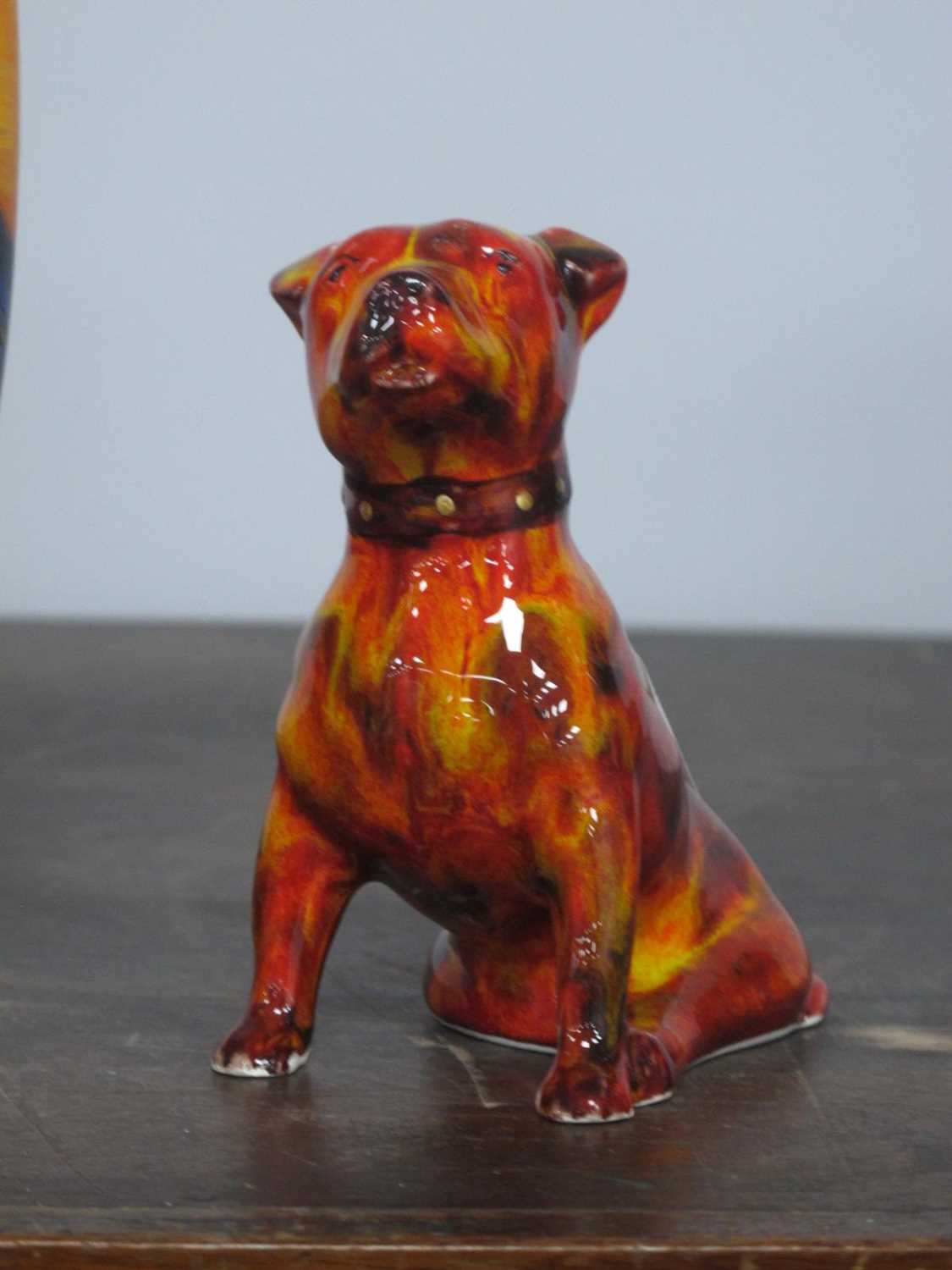 Anita Harris Model of a Staffordshire Bull Terrier, gold signed. Approximately 11cm high, 8.cm