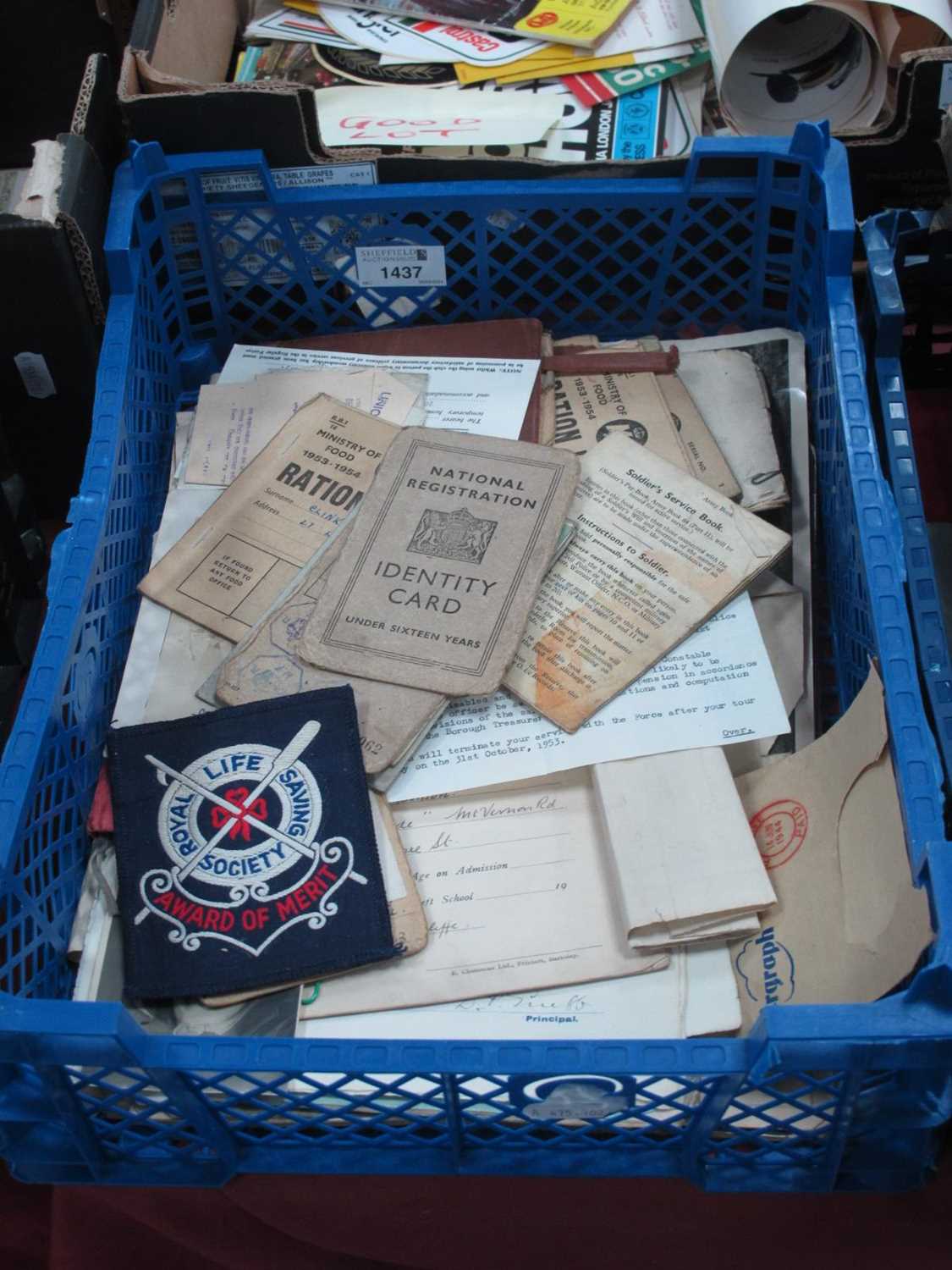 Barnsley Policeman's and Earlier Life Paper Ephemera, including photographs, ration books 1953-54,