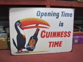 Advertising - Guinness 'Opening Time is Guinness Time' Metal Wall Sign, 50 x 70cm.