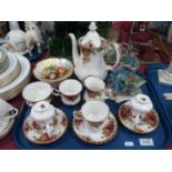 Royal Albert 'Old Country Roses' Coffee Service, of twelve pieces (one saucer repaired), all first