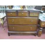 Stag Straight Front Chest, of two long and three small drawers, 82cm wide.