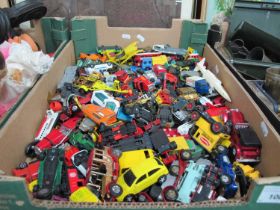 A large collection of diecast cars to include Majorette, Matchbox, Models of Yesteryear, Hot