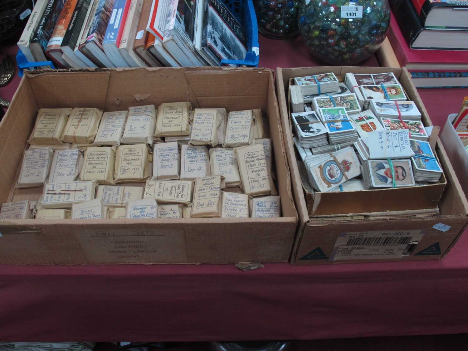 A Large Quantity of Full and Part Sets of Cigarette Cards:- Two Boxes