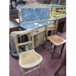 Early XX Century Marble Top Washstand, together with two bedroom chairs. (3).