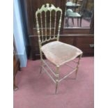 Italian Chaivari Style Brass Opera Chair, with spindle back, on splayed legs, 89.5cm high.