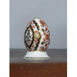 Royal Crown Derby Egg on a Stand, with a gold stopper, 10cm high
