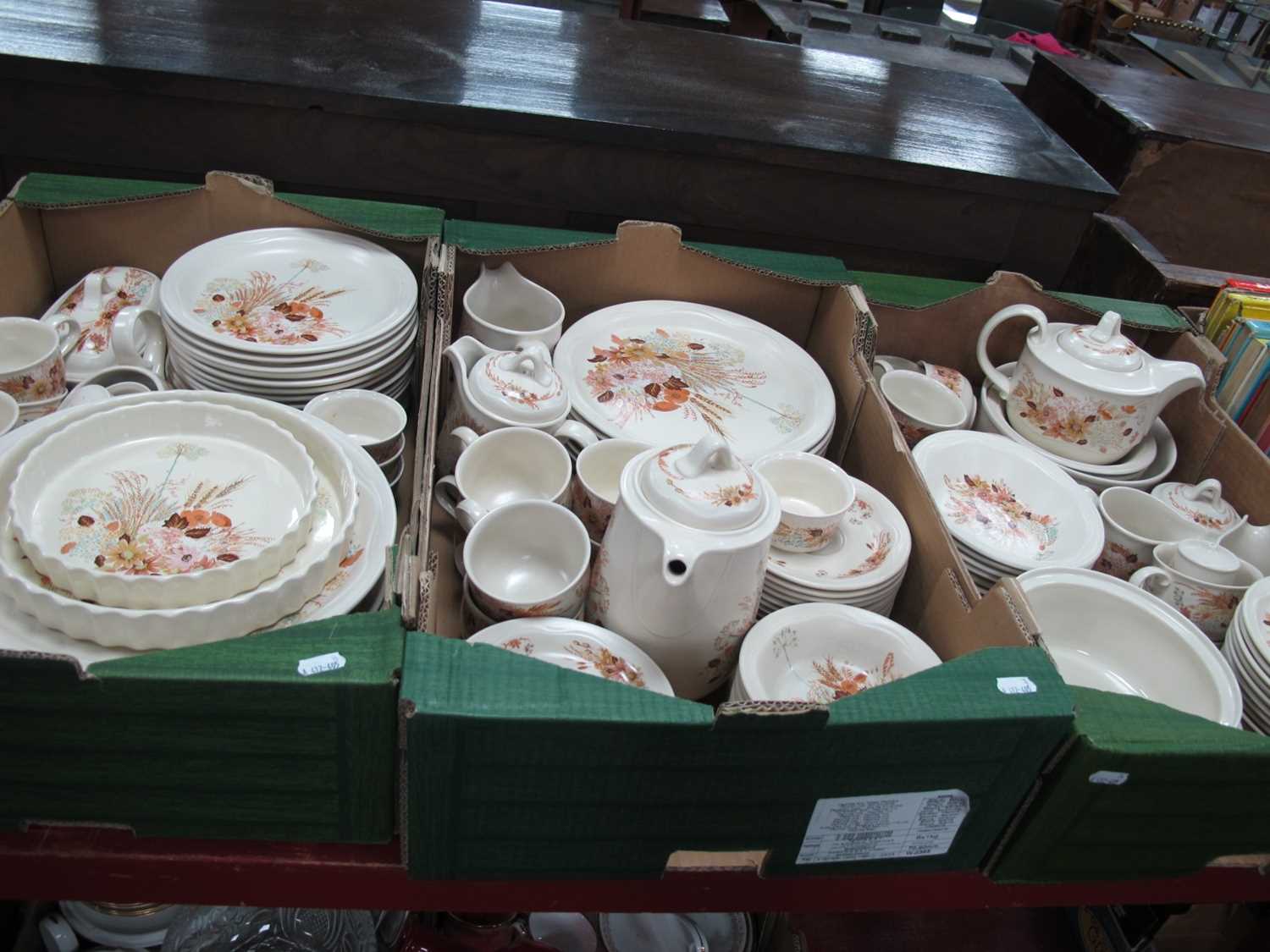 Poole 'Summer Glory' Tea and Dinner Service, comprising of dinner plates, serving dishes, bowls, tea