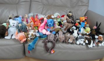 Approximately Fifty Ty Beanie Babies, comprising of 'Flitter the Butterfly', 'Honks the Goose', '