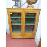 Inlaid Mahogany Display Cabinet in The Edwardian Manner, with lozenge designs to the fascia, 99cm