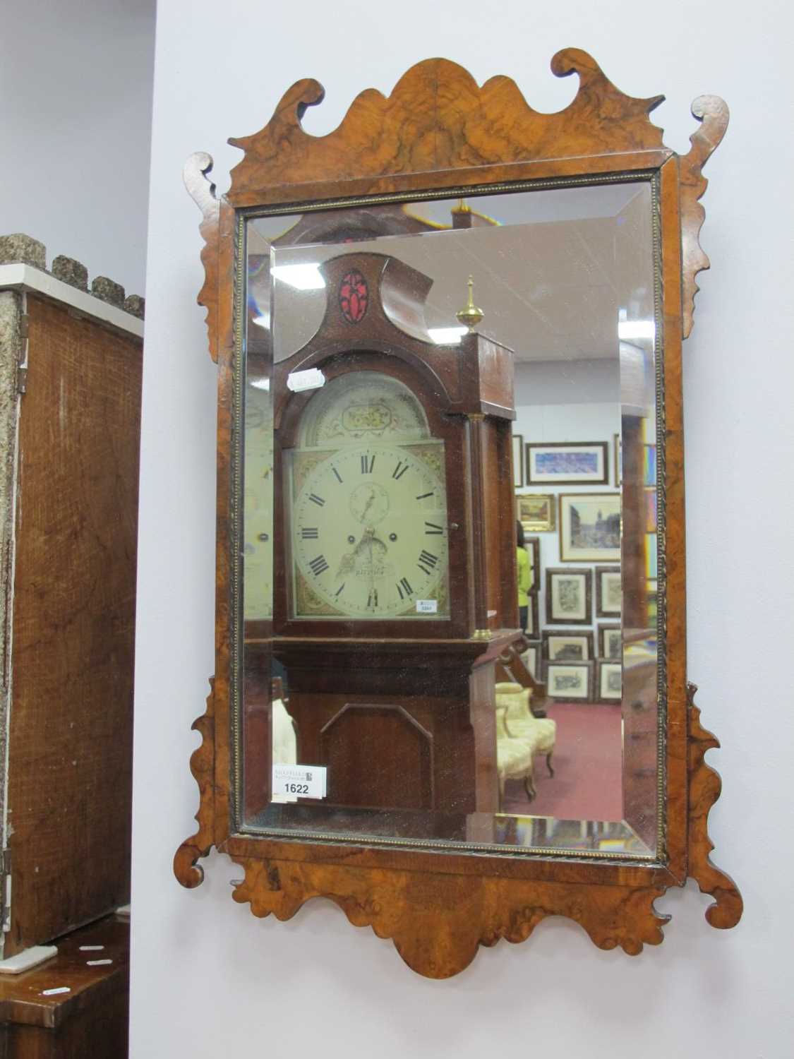 Walnut Framed Pier Glass, 64cm high.