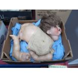 Simon and Halbig Pottery Headed Doll with Moveable Eyes, a composition jointed body that needs re-