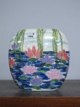 Anita Harris Large Purse Vase in the Homage to Monet - Water Lillies' Design, gold signed, 19.5cm