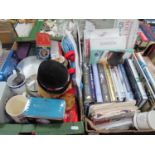 Commemorative Ware, tins, books, mugs, newspapers, etc:- Two Boxes.