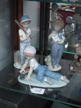 Lladro Collectors Society Figurines - 1989 'My Buddy', 1990 'Baseball Player' (signed) and 1992 'All