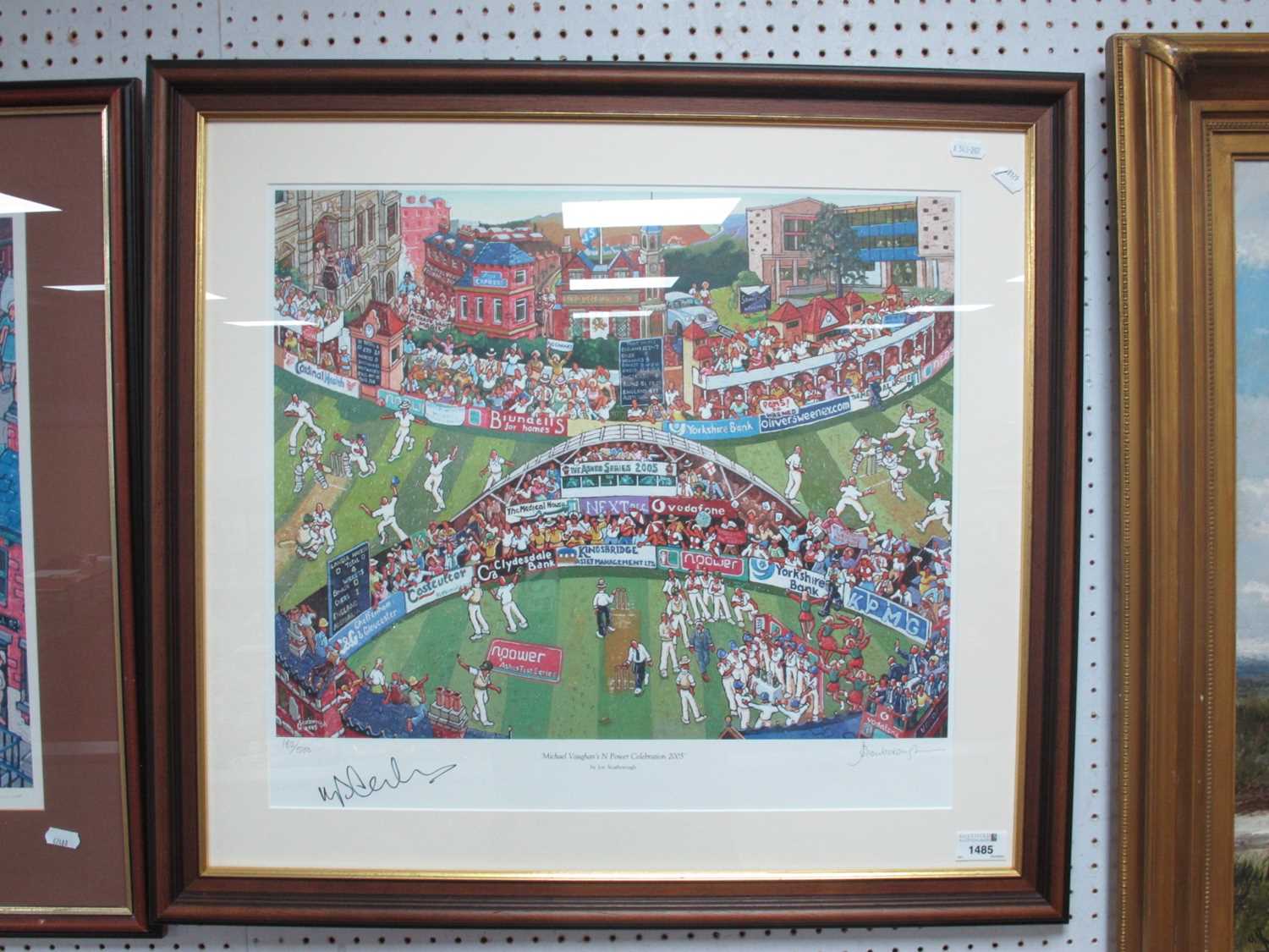 Joe Scarborough, signed limited edition print 185/200 "Michael Vaughans N Power Celebration 2005",