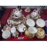 Edwardian Floral Tea Ware, of thirty-six pieces. Hose St pottery, fruit design tableware:- One Tray