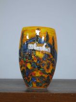 Anita Harris 'Tuscany' Oval Vase, gold signed, 19cm high.