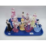 Coalport Figurines, the largest Chantilly Lace - Glamour, 17.5cm. (11). No chips or cracks