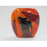 Anita Harris 'Deco Dog' Sunburst Purse Vase, (Jack Russell), gold signed, 13cm high.