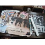 The Beatles - Four various posters, Anthology 3 card, and souvenir song album:- One Box