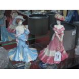 Coalport High Society Figurines - 'Lady Charlotte' 22cm high, and 'Lady Sara' (2).