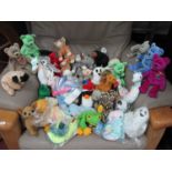 Approximately Fifty Ty Beanie Babies, comprising of 'Millenium Bear', 'Kicks Bear', 'Scorch the