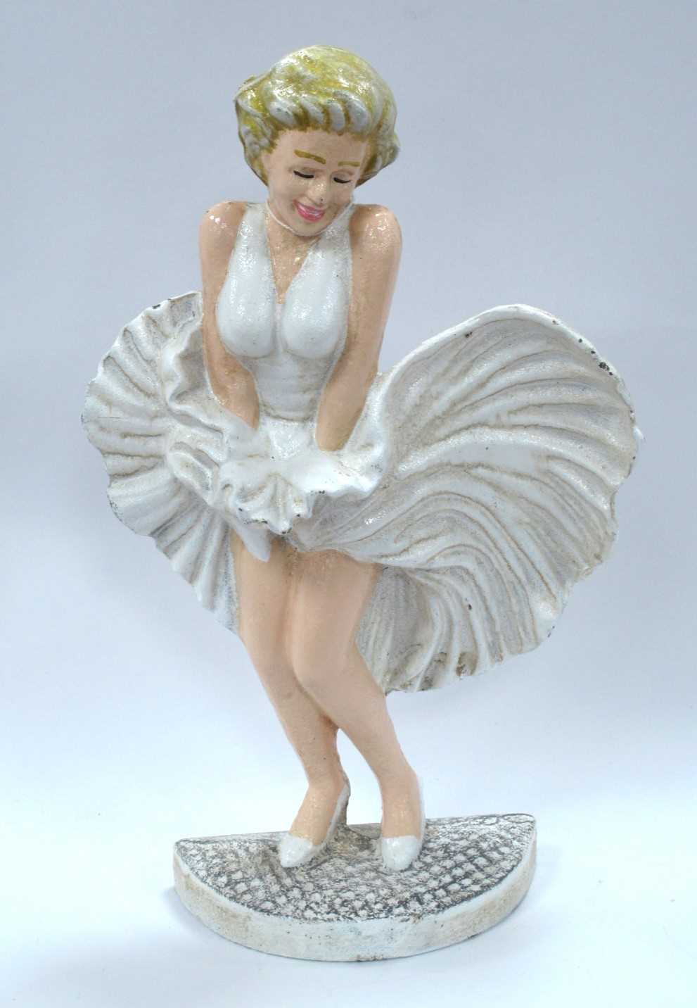 Cast Metal Painted Door Stop of Marilyn Monroe, 33cm high.