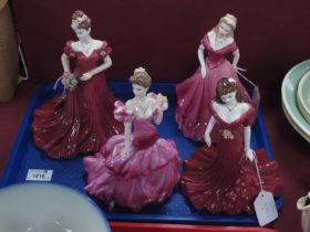 Coalport Ladies of Fashion Figurines - 'Emma Jane', 'Jenny' 22cm high, 'Lorraine' and 'Belinda'. (