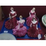 Coalport Ladies of Fashion Figurines - 'Emma Jane', 'Jenny' 22cm high, 'Lorraine' and 'Belinda'. (