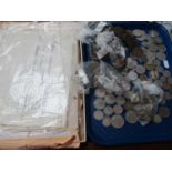 Over Six Shillings of Pre-1947 Silver Coinage. Brass threepence, coppers, 50p's, etc: six indentures