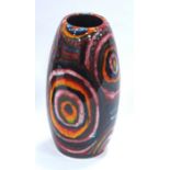 Anita Harris 'Labyrinth' Skittle Vase, gold signed, 17cm high.