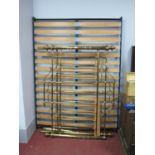 O.B.C. Original Bedstead XIX Century Style Brass Double Bed; together with base, 152cm wide.