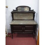 An Early XX Century Stained Mahogany Marble Topped Washstand, 107cm wide.