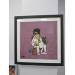 Pete McKee Print, "At Home with Elvis" 50 x 50cm.