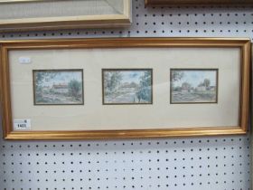 Richard Taylor (Sheffield Artist), Mayfield Valley Scenes, three watercolours, signed and dated '90,