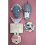 African Masks, painted Aztec mask (4).