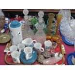 Penny Lick glass, decanters, friggers, Crown Clarance Baltic coffee service, etc:- One Tray.