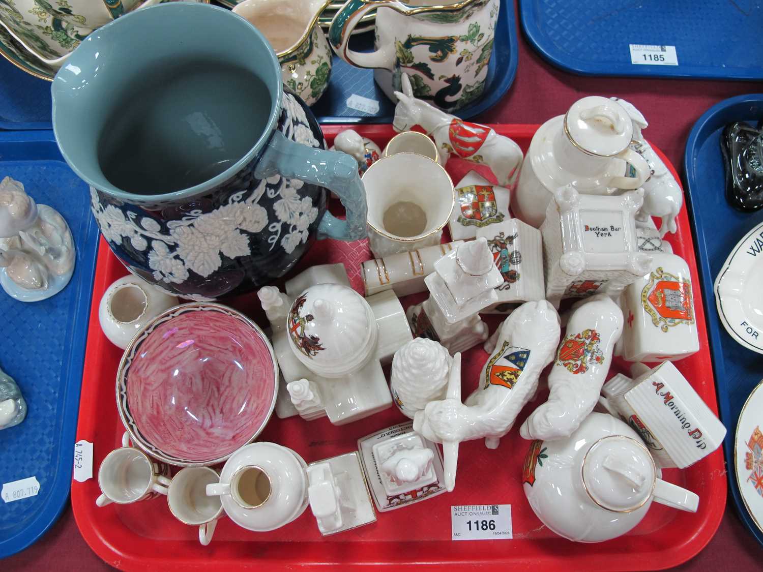 Arcadian Ware, to include dog kennel, ambulance, Boothan Bar York, Copeland Spode jug, Boumier