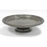 A Liberty & Co 'Tudric' Pewter Tazza, with decorative rim and hammered finish, stamped No 01371 to