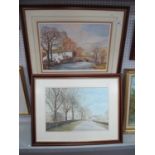 Peter Holland (Sheffield Artist), Cottage Lane, Mayfield Valley, watercolour, signed and dated '