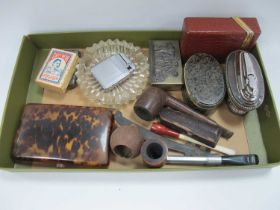 Ronson Table Lighter, Colibri lighter, pipes, cheroot holder, etc.