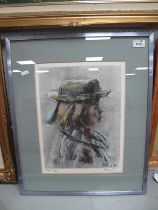 Harold Riley, (Manchester Artist, born 1934) 'Katie' limited edition print of 25, graphite signed to