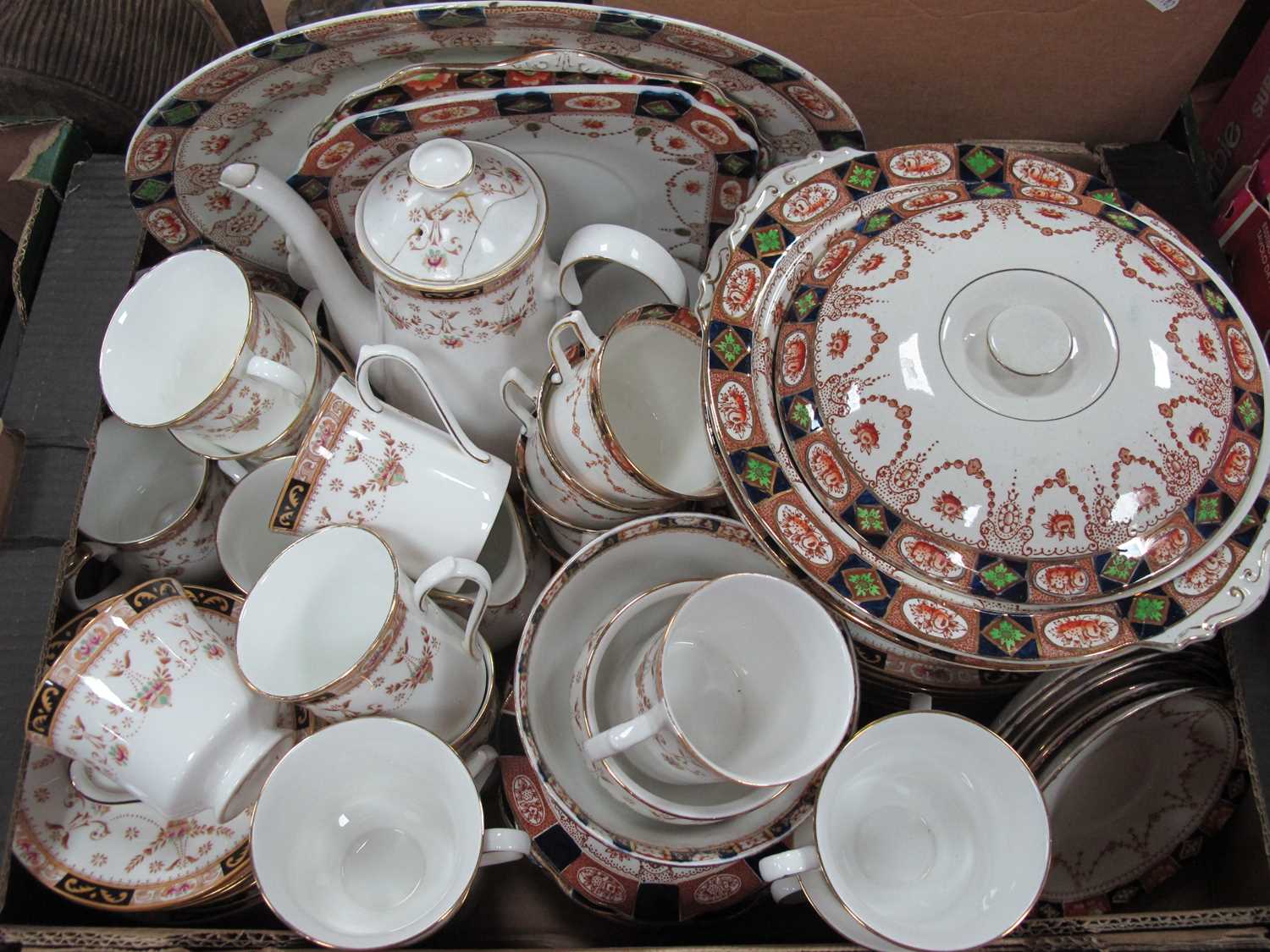 Early XX Century 'Coronation Ware' Part Dinner Service, Queens China 'Olde England' part tea